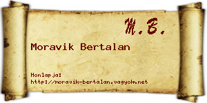 Moravik Bertalan névjegykártya